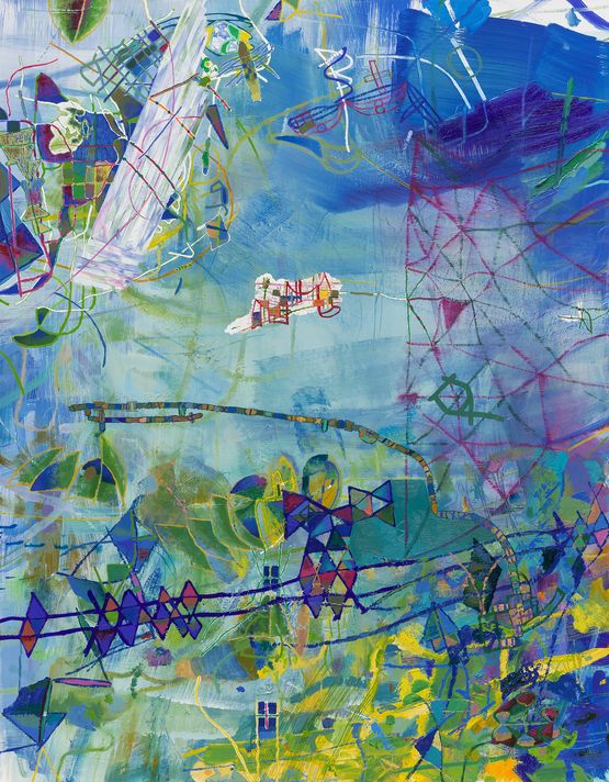 Blue Decoration by Sikyung Sung contemporary artwork Painting