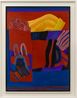 Untitled red yellow blue abstract by Pauline Boty contemporary artwork Painting