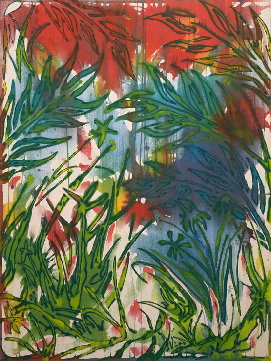 Gathering Ferns by Saif Azzuz contemporary artwork Painting