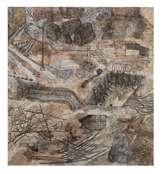 Via Rashbehari Avenue II by Adip Dutta contemporary artwork Works on Paper