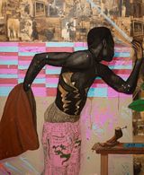 First Motion to Fly Mr Professor by Emma Odumade contemporary artwork drawing mixed media painting photography