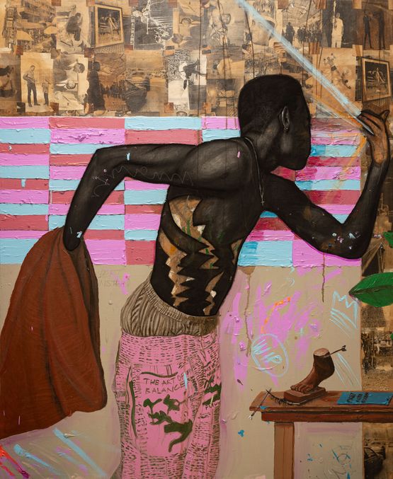 First Motion to Fly Mr Professor by Emma Odumade contemporary artwork Painting