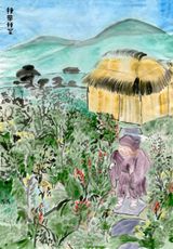 Planting Vegetables and Medicine by anusman contemporary artwork drawing works on paper