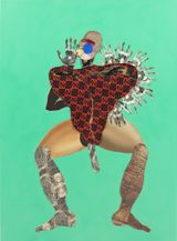 Black Hand by Tschabalala Self contemporary artwork textile
