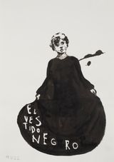 Las damas de Kuberton by Marcelo Viquez contemporary artwork drawing painting works on paper