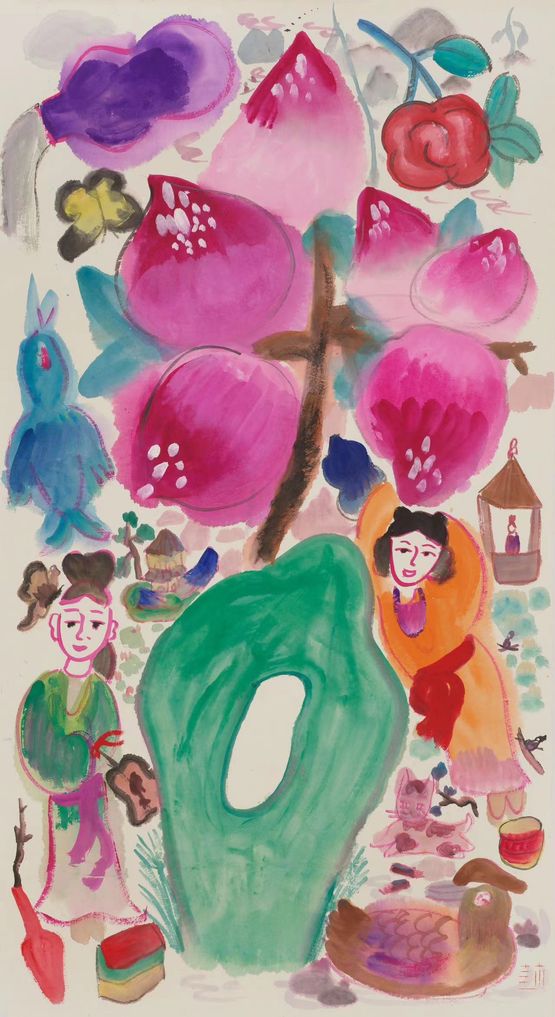 Saturn Peach by Wang Mengsha contemporary artwork Painting