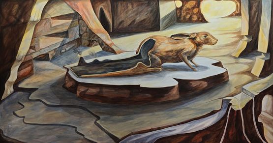 The remains of time by Prabhakar Pachpute contemporary artwork Painting