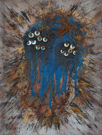 Bricolage by Carol Rama contemporary artwork painting mixed media