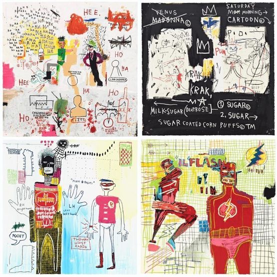 Superheroes Portfolio by Jean-Michel Basquiat contemporary artwork Works on Paper