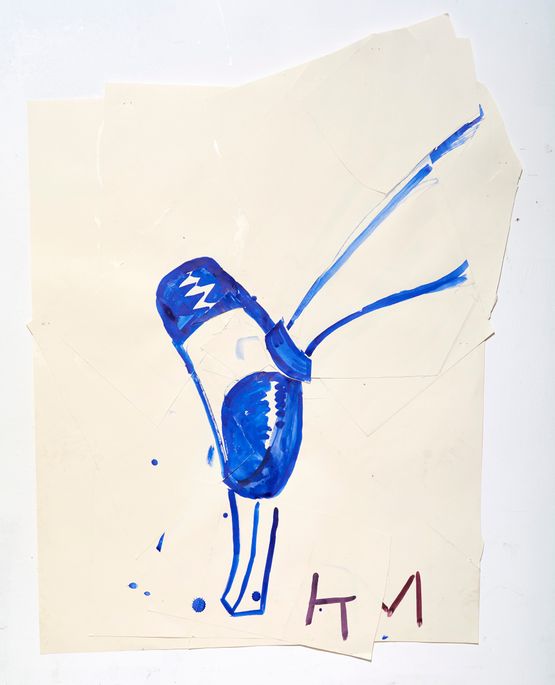 Blue Shoe with Shine KM by Rose Wylie contemporary artwork Painting
