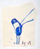 Blue Shoe with Shine KM by Rose Wylie contemporary artwork Painting