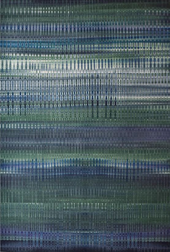 Vibration in green and purple by Fan Yan contemporary artwork Works on Paper