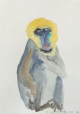 Shy Monkey by Francis Upritchard contemporary artwork works on paper