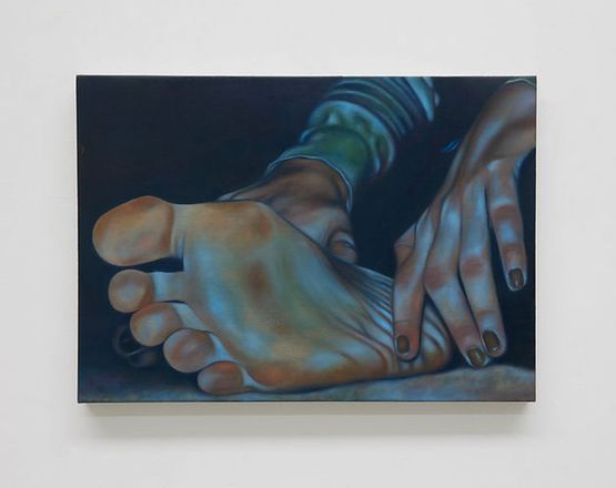 A Steeled Tilt by Scarlett Budden contemporary artwork Painting