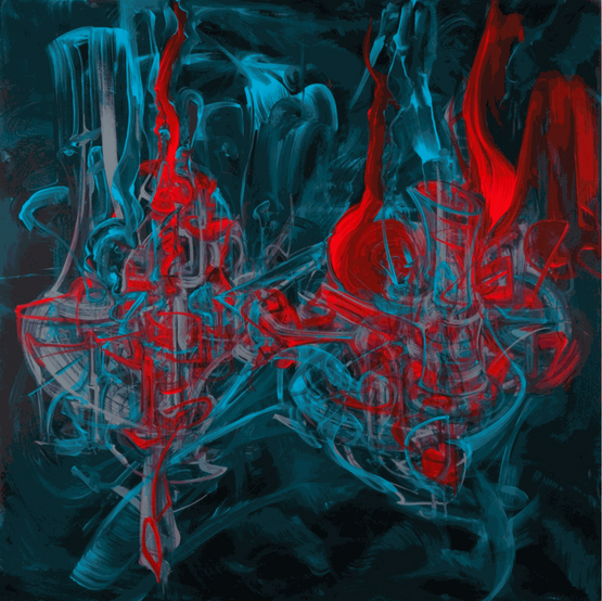 Travellers by Stephen Pusey contemporary artwork Painting