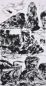 Untitled Spiritual Mountains series no.553 by Wesley Tongson contemporary artwork drawing