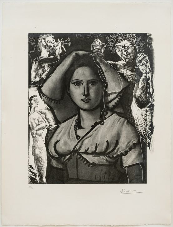 LItalienne dapres le tableau de Victor Orsel by Pablo Picasso contemporary artwork Print