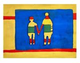 Stripe People by Katherine Bradford contemporary artwork print