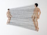 Confinement to Expectations Father and Son by Gongkan contemporary artwork painting textile