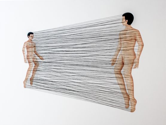 Confinement to Expectations Father and Son by Gongkan contemporary artwork Painting
