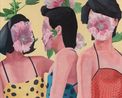 Hibiscus Moscheutos by Yue Minjun contemporary artwork Painting
