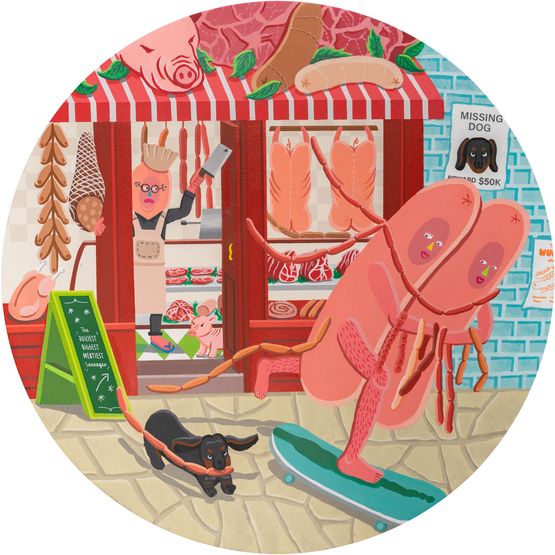 The Butcher Escape by Eugene Lun contemporary artwork Painting