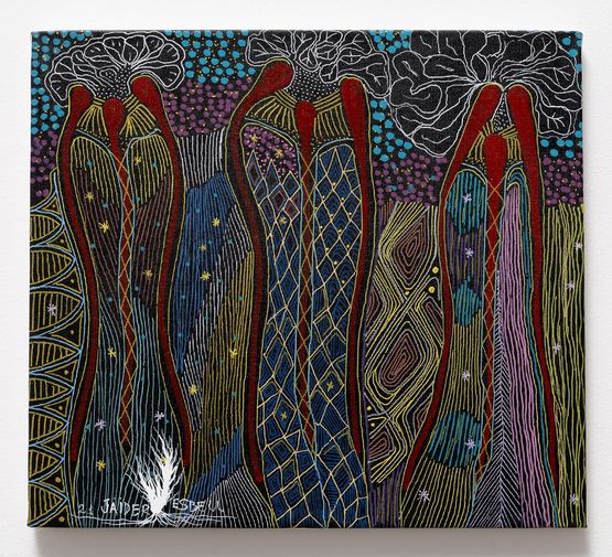 Floracao da samauma by Jaider Esbell contemporary artwork Painting