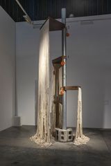 Give you weight to the ground spiral staircase by Afra Al Dhaheri contemporary artwork sculpture textile