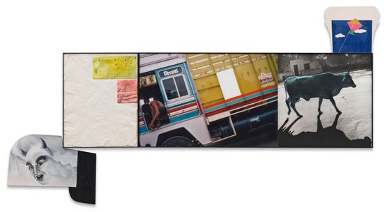 Truck with White InstrusionCow Blue by John Baldessari contemporary artwork Painting