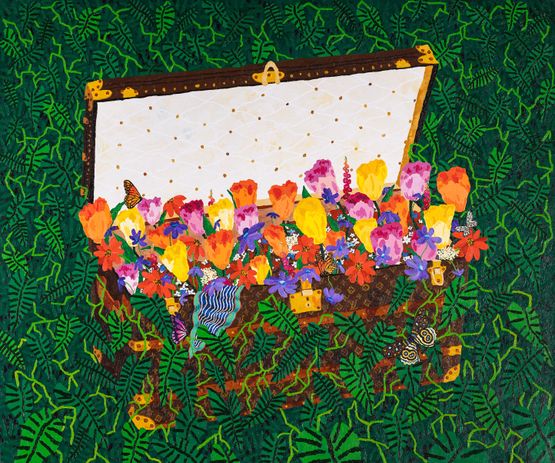 LV Trunk with Flowers by Cooper contemporary artwork Painting