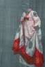 Hanbok in red and white by Helena Parada Kim contemporary artwork Painting