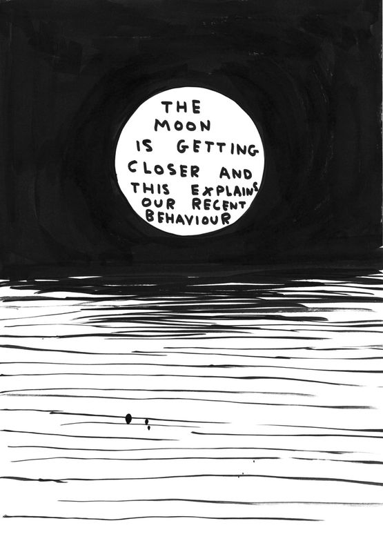 Untitled The Moon Is Getting Closer by David Shrigley contemporary artwork Works on Paper
