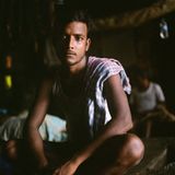Le garcon aux vitraux a Calcutta by Denis Dailleux contemporary artwork photography