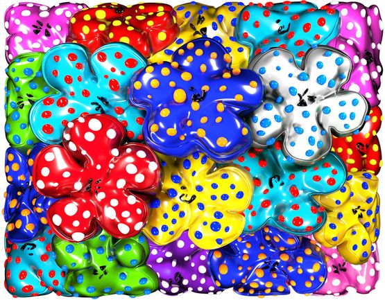 Flowers with Dots by Philip Colbert contemporary artwork Painting