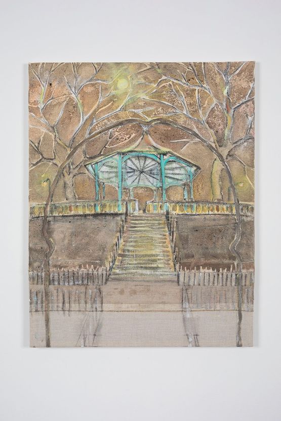 Bandstand Moon by Merlin James contemporary artwork Painting