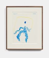 Figure juggling The Sun Blue Planet by Elizabeth Ibarra contemporary artwork painting works on paper