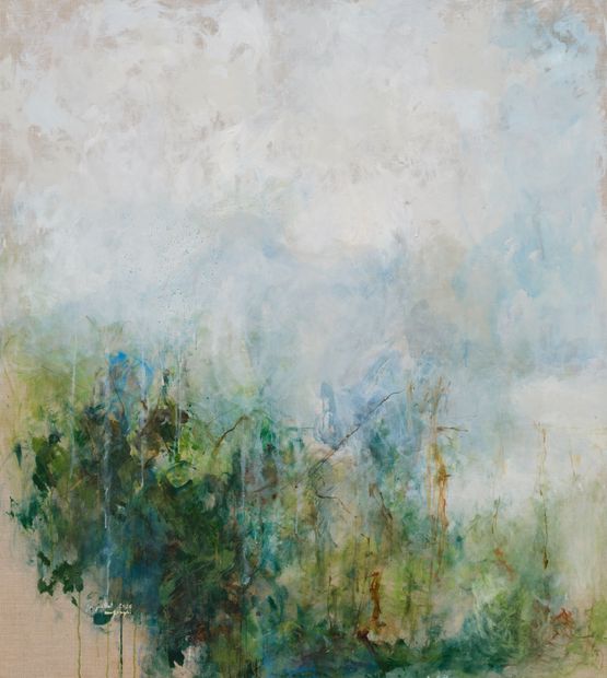 La fin de la Mousson des fougeres by Myonghi Kang contemporary artwork Painting