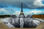 Trompe loeil Les Falaises du Trocadero 18 mai 2021 by JR contemporary artwork Print