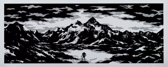 The Reflection - White by Cleon Peterson contemporary artwork Print