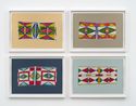 Bishkische Set 38 Big Lark Bird Woman Corn Woman Feather by Wendy Red Star contemporary artwork Painting