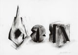 Pyramid Sphere Cube by David Nash contemporary artwork works on paper