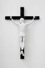 Reversed Crucifix by Elmgreen  Dragset contemporary artwork sculpture