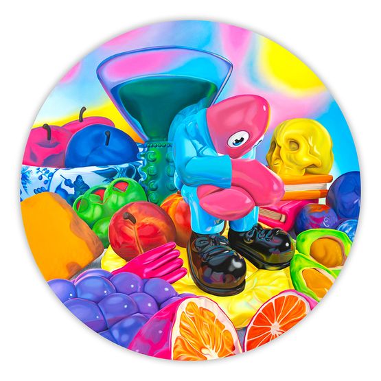Still Life with Lobster Pink by Philip Colbert contemporary artwork Painting
