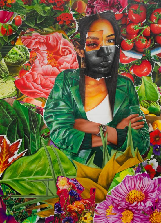 She Loves With A Heart of Gold by Larry Amponsah contemporary artwork Painting
