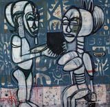Tablettes De Pierre by Jean-Baptiste Djeka contemporary artwork painting works on paper