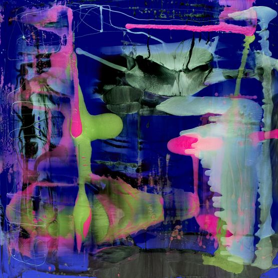 Everything was a ghost shadows as he confused his full term pregnant daughter-in-law reminding him of a hitch hiker already 2 months pregnant he gave a lift to when he was 18 who he had never forgotten tied in knots and drowning in need to be played by Brand Pitt by Dale Frank contemporary artwork Painting