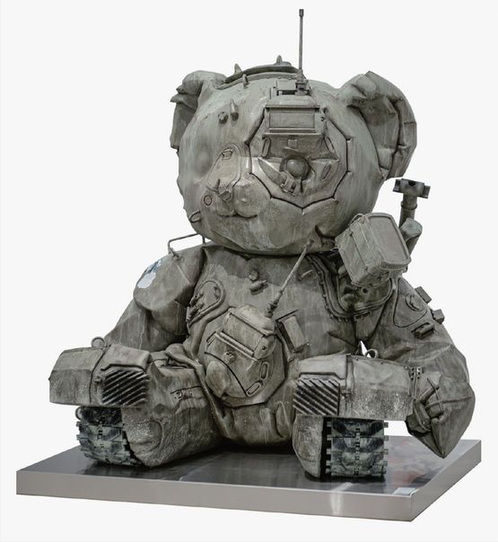 TANK M48A3 PEACE BEAR by Kea Tsai contemporary artwork Sculpture