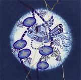 Japan blue Morning glory by Kohei Kyomori contemporary artwork mixed media textile
