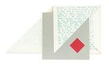 An Unreadable Quadrat-Print Libro illeggibile Bianco e Rosso Publisher Steendrukkeri de jong Hilversum by Bruno Munari contemporary artwork works on paper