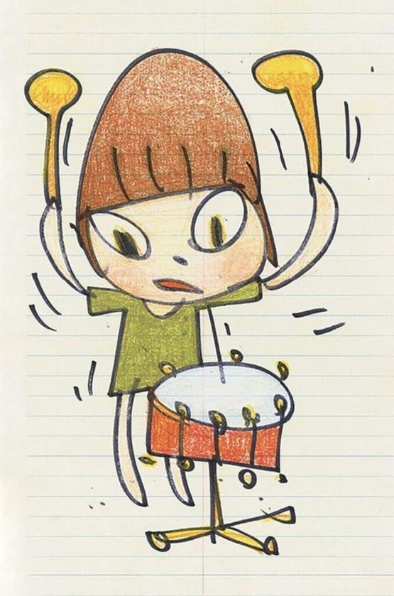 Banging The Drum by Yoshitomo Nara contemporary artwork Works on Paper